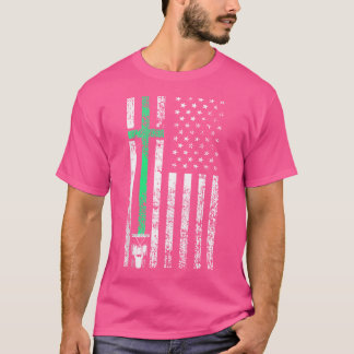 Christelijke boer Patriottische Amerikaanse vlag k T-shirt