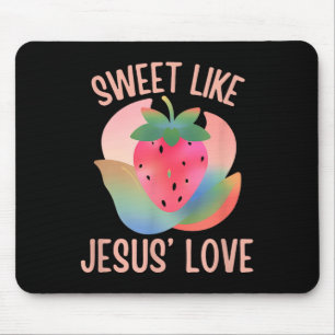 Christelijke Boho Aardbei Zoet als Jesus Love Fr Muismat
