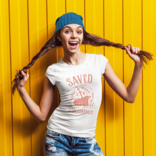 Christelijke Boho Gered & Ongeschonden Koraal Roze T-shirt