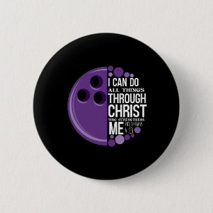 Christelijke Bowling Funny Personalized Team Gift Ronde Button 5,7 Cm