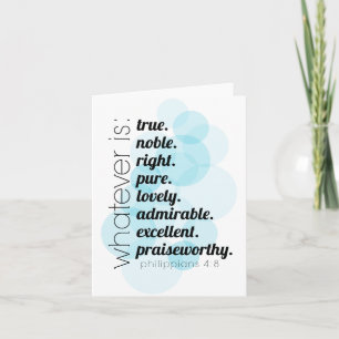 Christelijke briefpapier Filippenzen 4:8 wat dan o Kaart