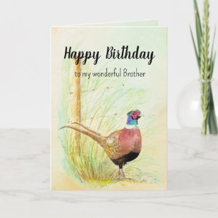 Christelijke Broer Verjaardag Pheasant Gamebird Feestdagen Kaart