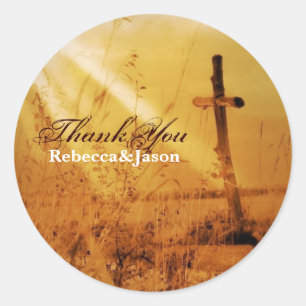 Christelijke  bruiloft ronde sticker