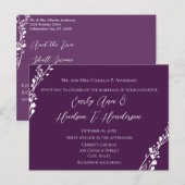 Christelijke bruiloft Uitnodiging Deep Grape Briefkaart (Voorkant / Achterkant)