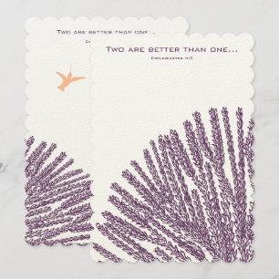 Christelijke bruiloft Uitnodiging Hummigbird Plum