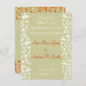 Christelijke bruiloft uitnodiging Sinaasappel wit (Voorkant / Achterkant)