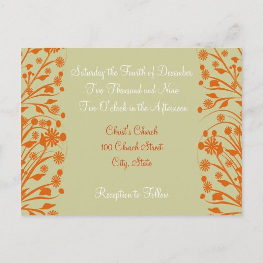 Christelijke bruiloft uitnodiging Sinaasappel wit (Achterkant)