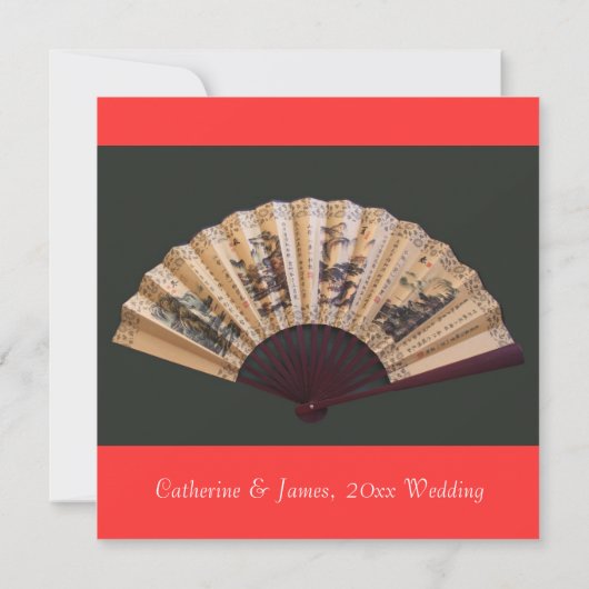 Christelijke bruiloft van Chinese bamboe- en zijde Kaart (Achterkant)