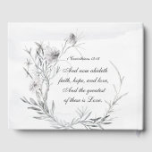 Christelijke bruiloft Waterverf van Elegant Gray F Gastenboek (Achterkant)