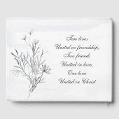 Christelijke bruiloft Waterverf van Elegant Gray F Gastenboek (Achterkant)