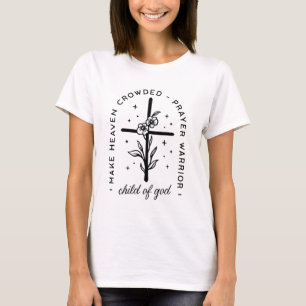 Christelijke citaten kind van god bloemenkruis t-shirt