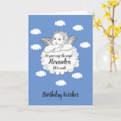 Christelijke Cloud Angel 70ste verjaardag Kaart (Gele Bloem)