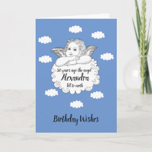 Christelijke Cloud Angel blij met 50ste verjaardag Kaart
