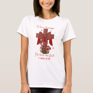 Christelijke Coquette kruis Bijbelvers Valentijnsd T-shirt