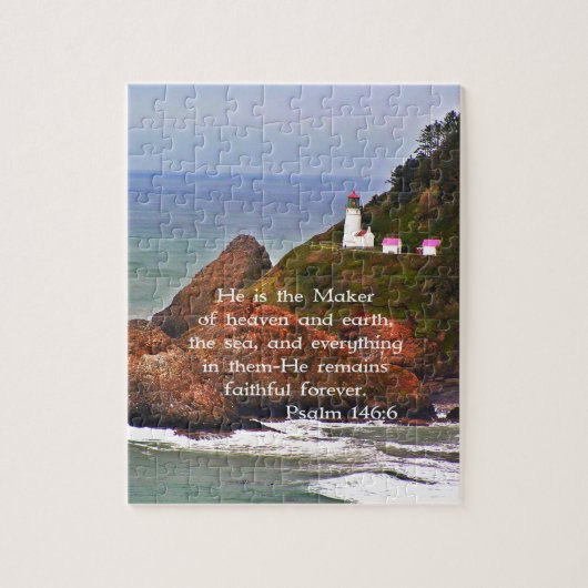 Christelijke creatie van vuurtoren voor het Zee Legpuzzel (Verticaal)