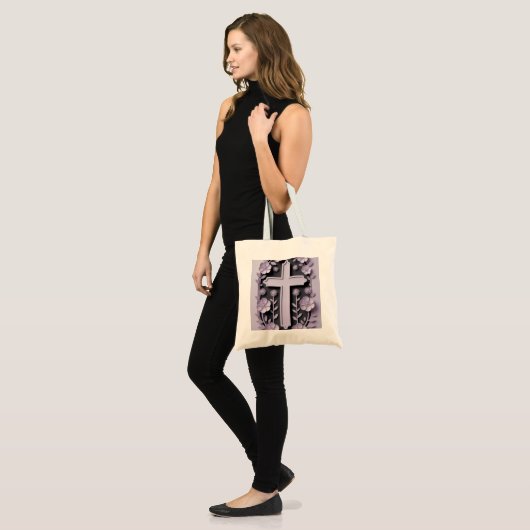 "Christelijke Cross Jumbo Canvas tas – Ai design (Voorkant (model))