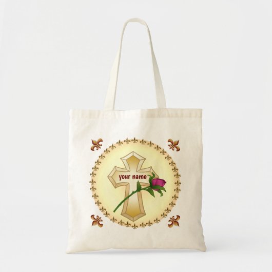 Christelijke Cross Roos canvas tas (Voorkant)