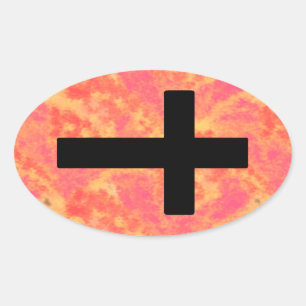 Christelijke Cross Stickers Sunrise Kleur Achtergr