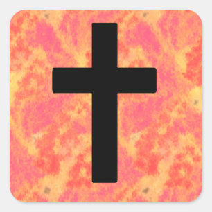Christelijke Cross Stickers Sunrise Kleur Achtergr