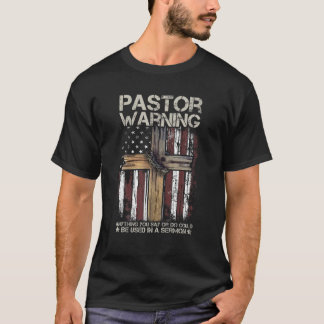 Christelijke Cross USA American Flag Pastor Warnin T-shirt