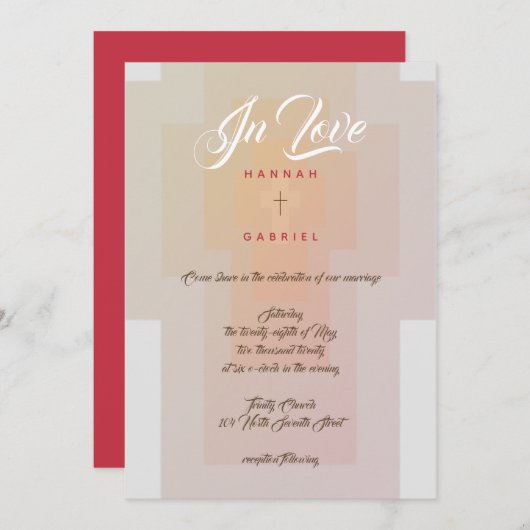 Christelijke Cross Wedding Kaart (Voorkant / Achterkant)