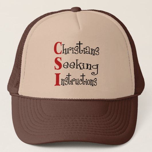 CHRISTELIJKE CSI-acronymn Trucker Pet (Voorkant)