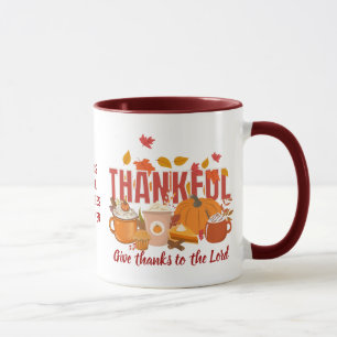 Christelijke DANKBARE pompoen Thanksgiving Mok