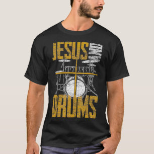 Christelijke Devo Drummer Jesus en drums Jesus T-shirt