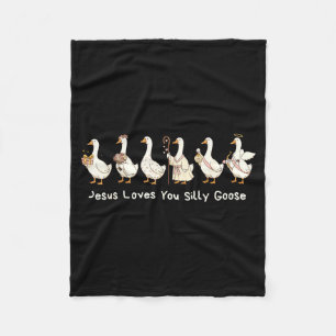 Christelijke Domme Gans Jezus Houdt van Jou Christ Fleece Deken