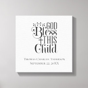 Christelijke Doop Doopfeest God Zegen Dit Kind Canvas Afdruk