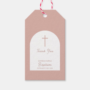 Christelijke Doop Doopfeest Meisje Roze Boog Cadeaulabel