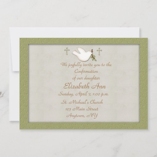 Christelijke Dove Invitation Kaart (Voorkant)