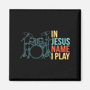 Christelijke Drummer In Jezus Naam Speel Ik - Aanb Magneet