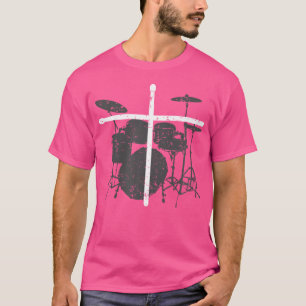 Christelijke drummer Jesus Christus Drum Sticks Cr T-shirt