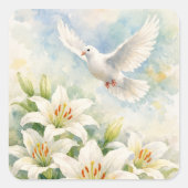 Christelijke Duif Witte Lelie Sticker (Voorkant)