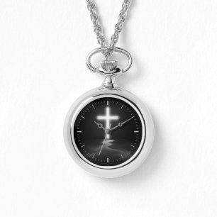Christelijke dwarsreflectie in de lijst horloge