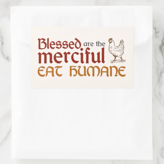 Christelijke "Eet humane" Sticker (Tas)