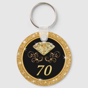 Christelijke Elegant Cheap 70th Birthday Party Fav Sleutelhanger