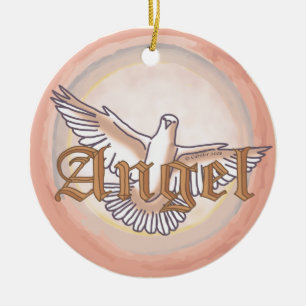 Christelijke engel duif keramisch ornament