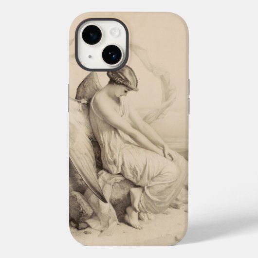 Christelijke engel zittend op een steen Case-Mate iPhone case (Achterkant)
