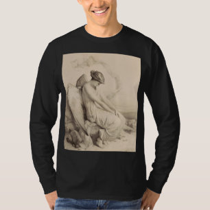 Christelijke engel zittend op een steen t-shirt