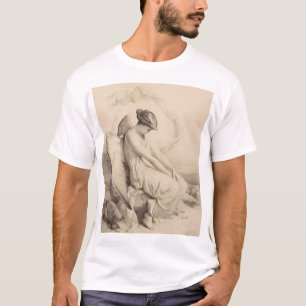 Christelijke engel zittend op een steen t-shirt
