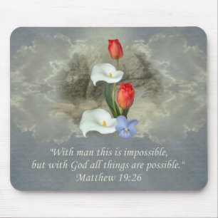 Christelijke Faith Art ~ Matthew 19:26 Muismat