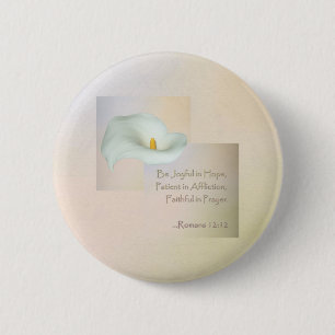 Christelijke Faith Art ~ Romans 12:12 Ronde Button 5,7 Cm