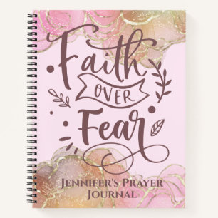 Christelijke Faith Quote Modern Ink Glitter Name R Notitieboek