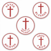 Christelijke Faith Typografie Set 2 met Cross in R Sticker (Voorkant)