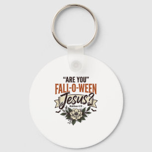 Christelijke Fall-O-Ween Jezus Vintage Gravure Shi Sleutelhanger