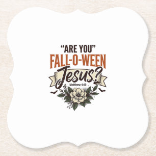 Christelijke Fall-O-Ween Jezus Vintage Gravure T-s Kartonnen Onderzetters
