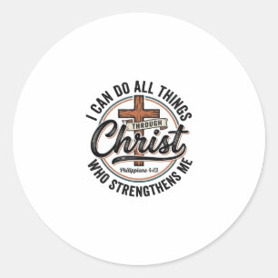 Christelijke Filippenzen 4_13 Vintage Citat Shirt  Ronde Sticker