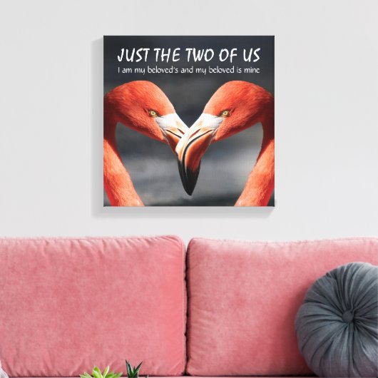 Christelijke Flamingo GEWOON WIJ TWEEEN Schriftuur Canvas Afdruk (Insitu (Woonkamer))